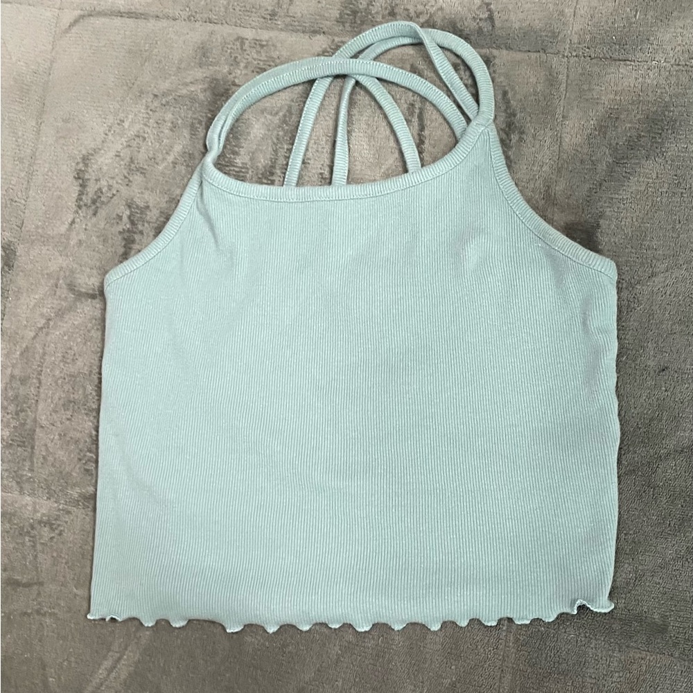 teal tank top